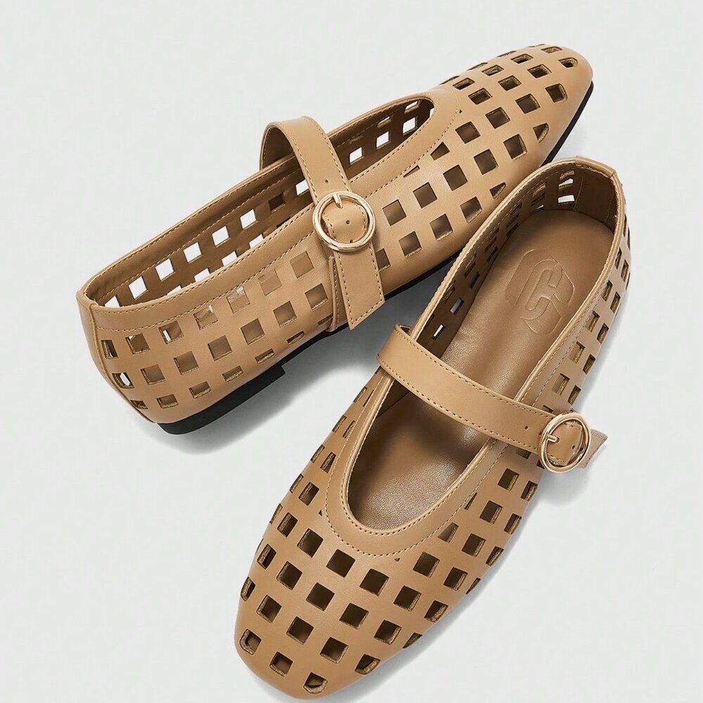 Brown Elegant Vintage Women's Mary Jane Flat Shoes - Picture 5 of 10